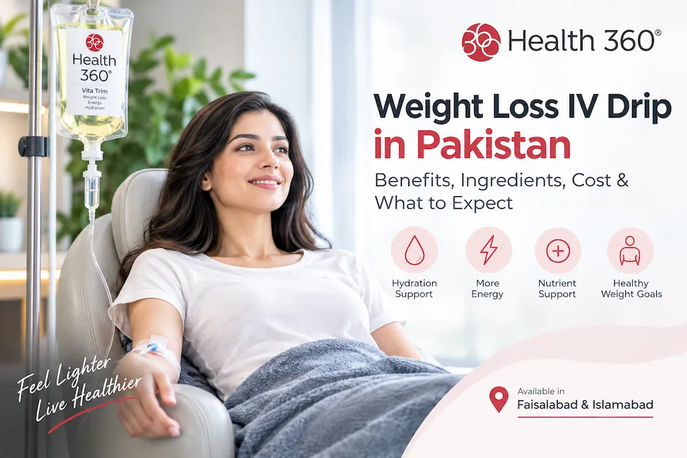 Weight loss IV drip treatment at Health360 in Pakistan