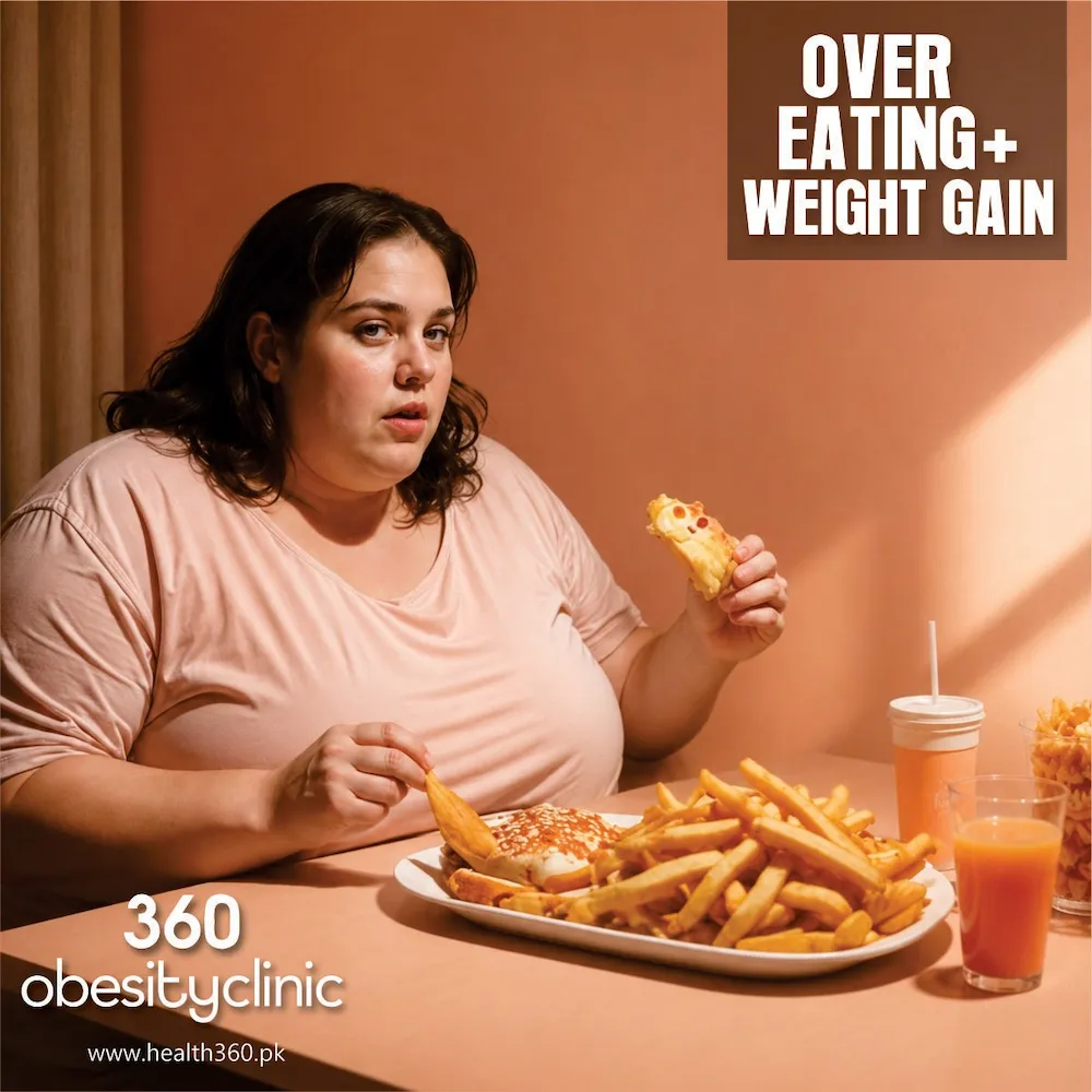 Overeating and binge eating weight gain treatment at 360 Obesity Clinic Health360 Pakistan