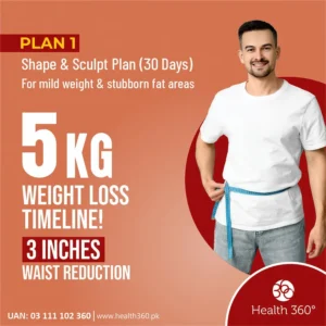 Plan 1 - Shape and Sculpt 30 Days Plan for 5 Kg Weight Loss and 3 Inches Waist Reduction