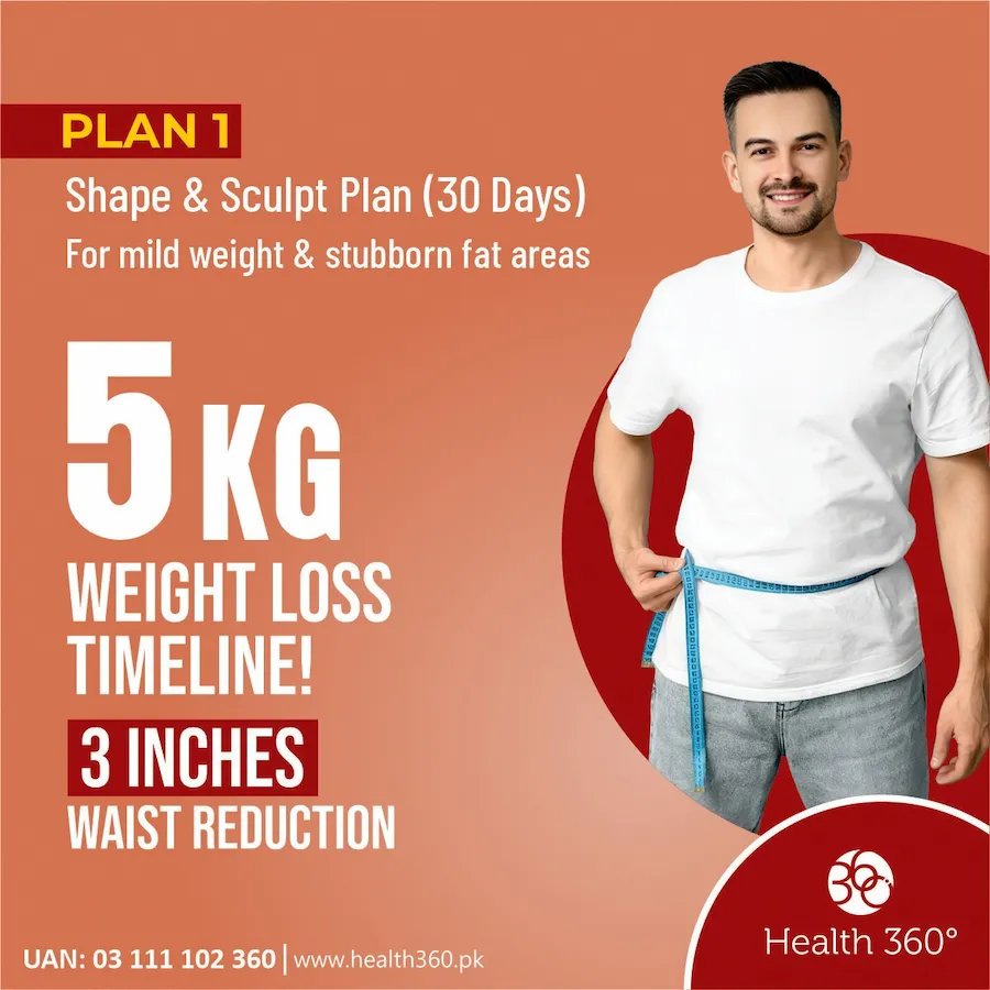 Plan 1 Shape and Sculpt 30 Day Weight Loss Plan - 5 KG and 3 Inches Waist Reduction at 360 Obesity Clinic Health360